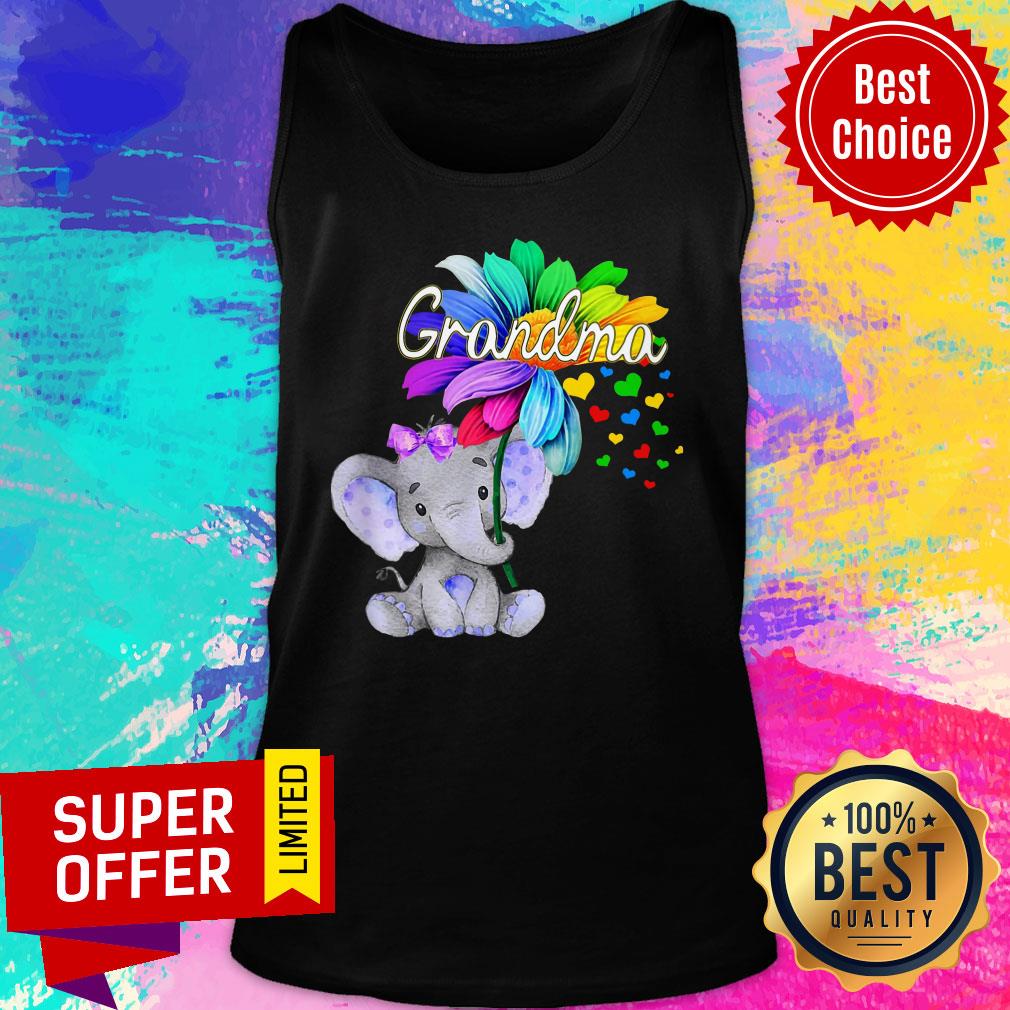 Elephant Grandma Flower Cute Heart Shirt - Image 4