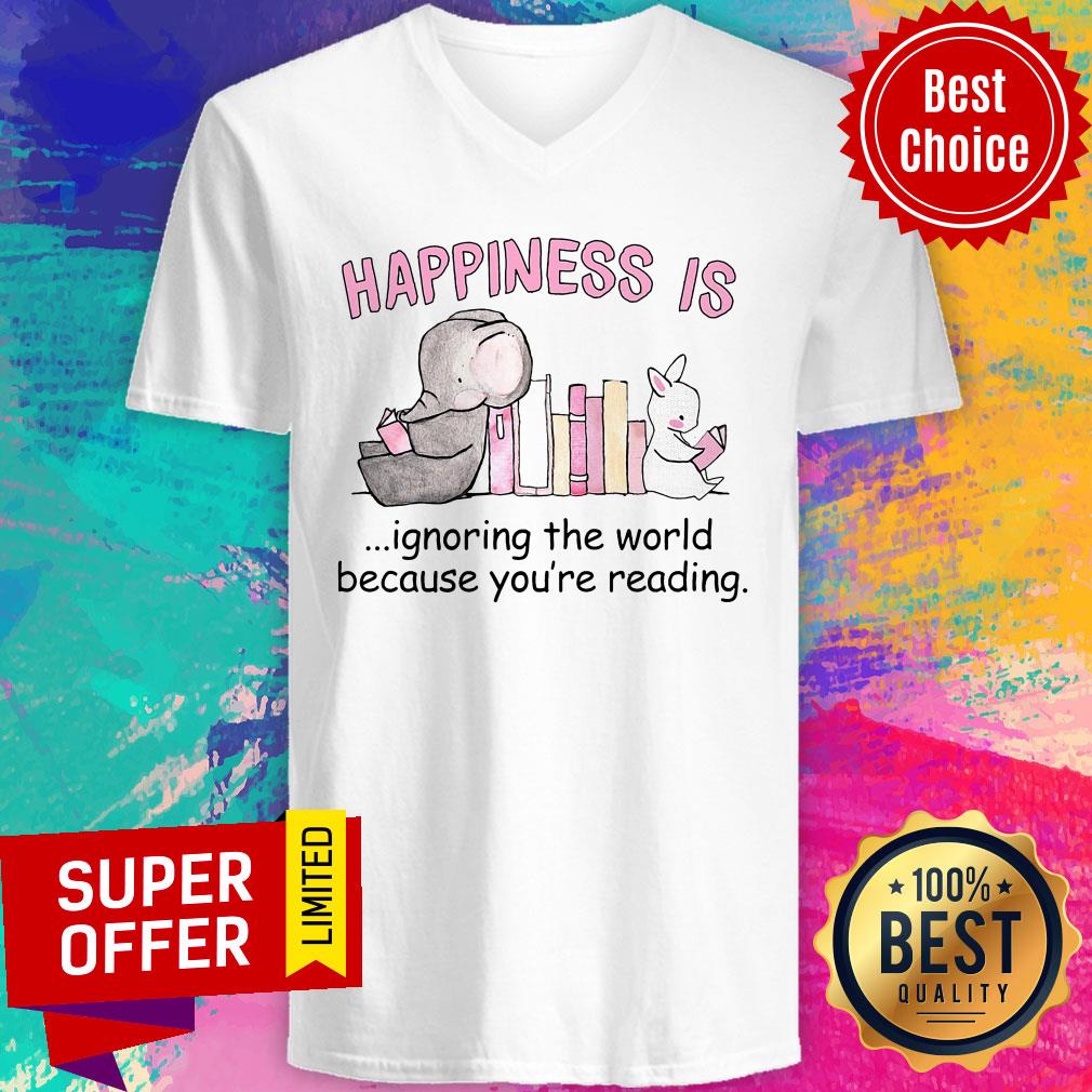 Elephant Happiness Is Ignoring The World Because You're Reading Shirt - Image 3