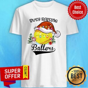 Softball Busy Raising Ballers Christmas Shirt