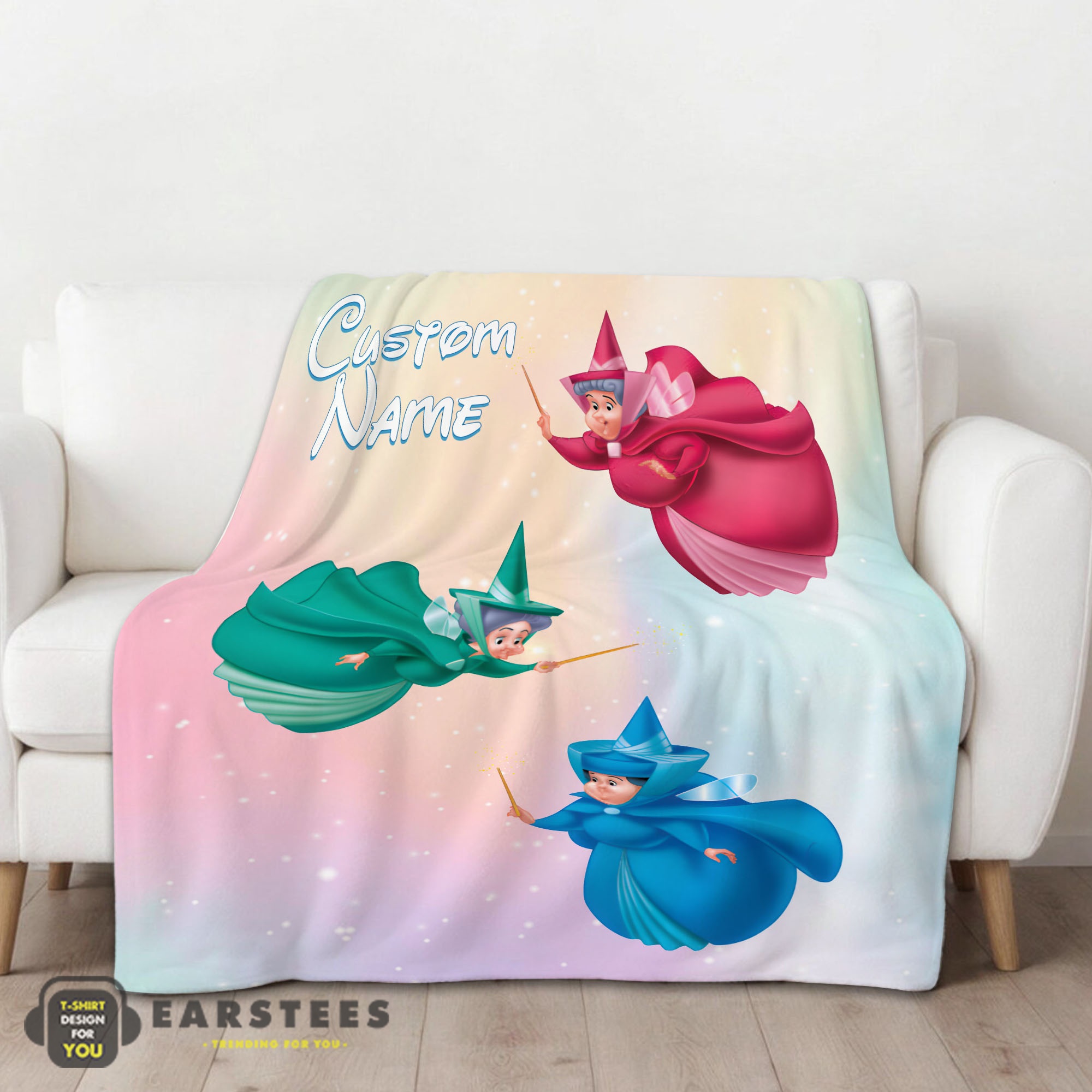 Good Disney Sleeping Beauty Three Good Fairies Blanket Fleece Customized Blanket - Image 2