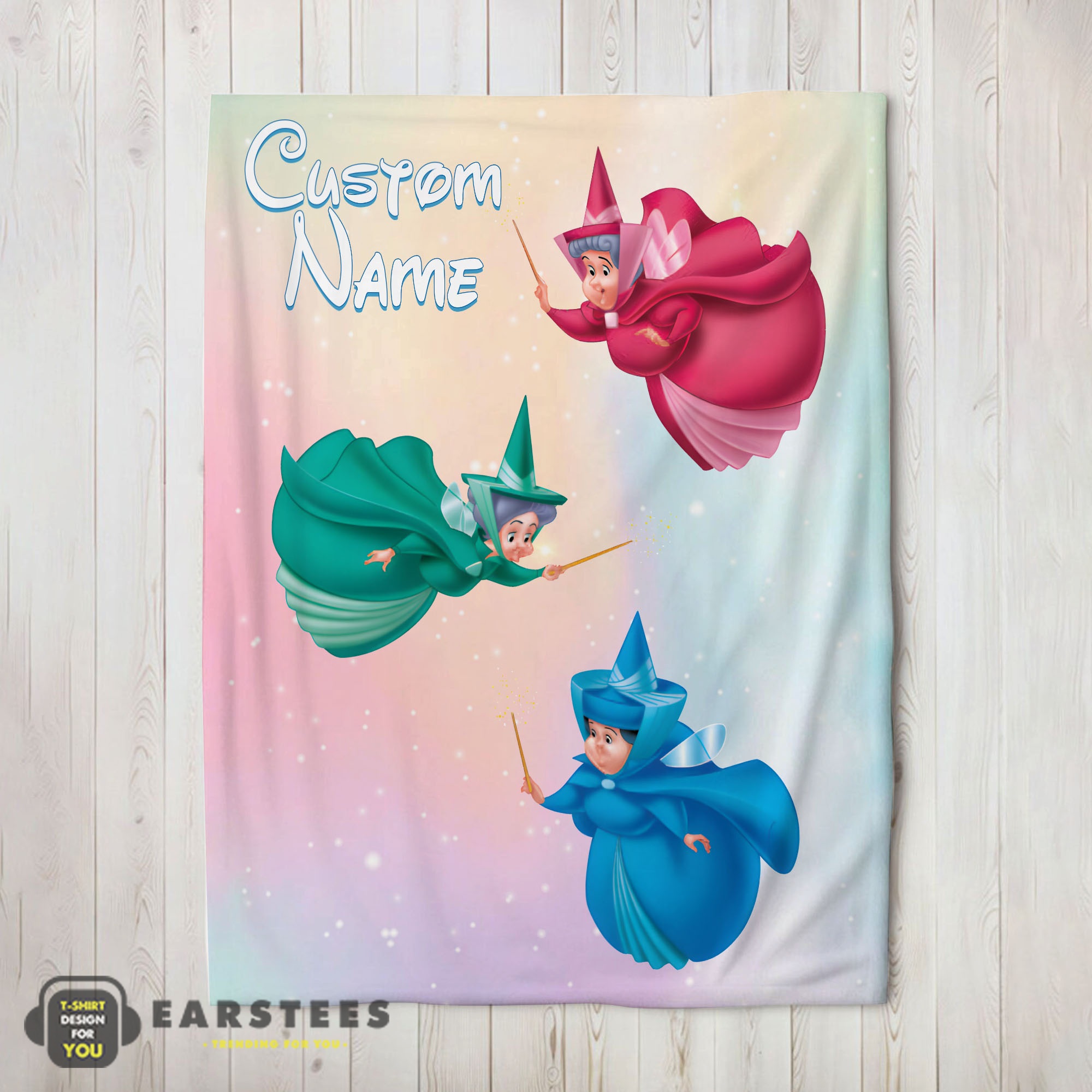 Good Disney Sleeping Beauty Three Good Fairies Blanket Fleece Customized Blanket