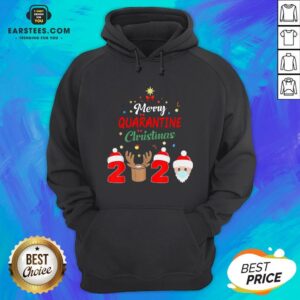 Alternative view of Funny Santa Claus And Reindeer Merry Quarantine Christmas Shirt