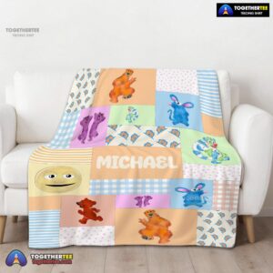 Alternative view of Official Bear In The Big Blue House Characters Patchwork Blanket Fleece Customized Blanket