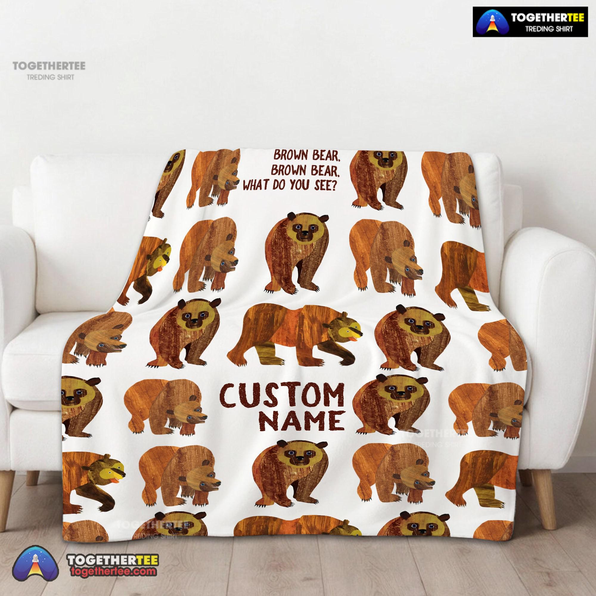 Official Brown Bear Brown Bear Blanket Fleece Customized Blanket - Image 2