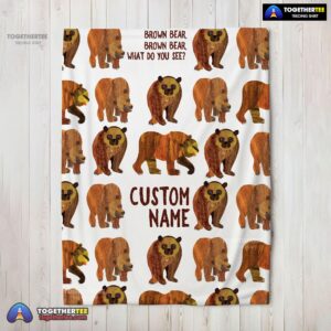 Official Brown Bear Brown Bear Blanket Fleece Customized Blanket