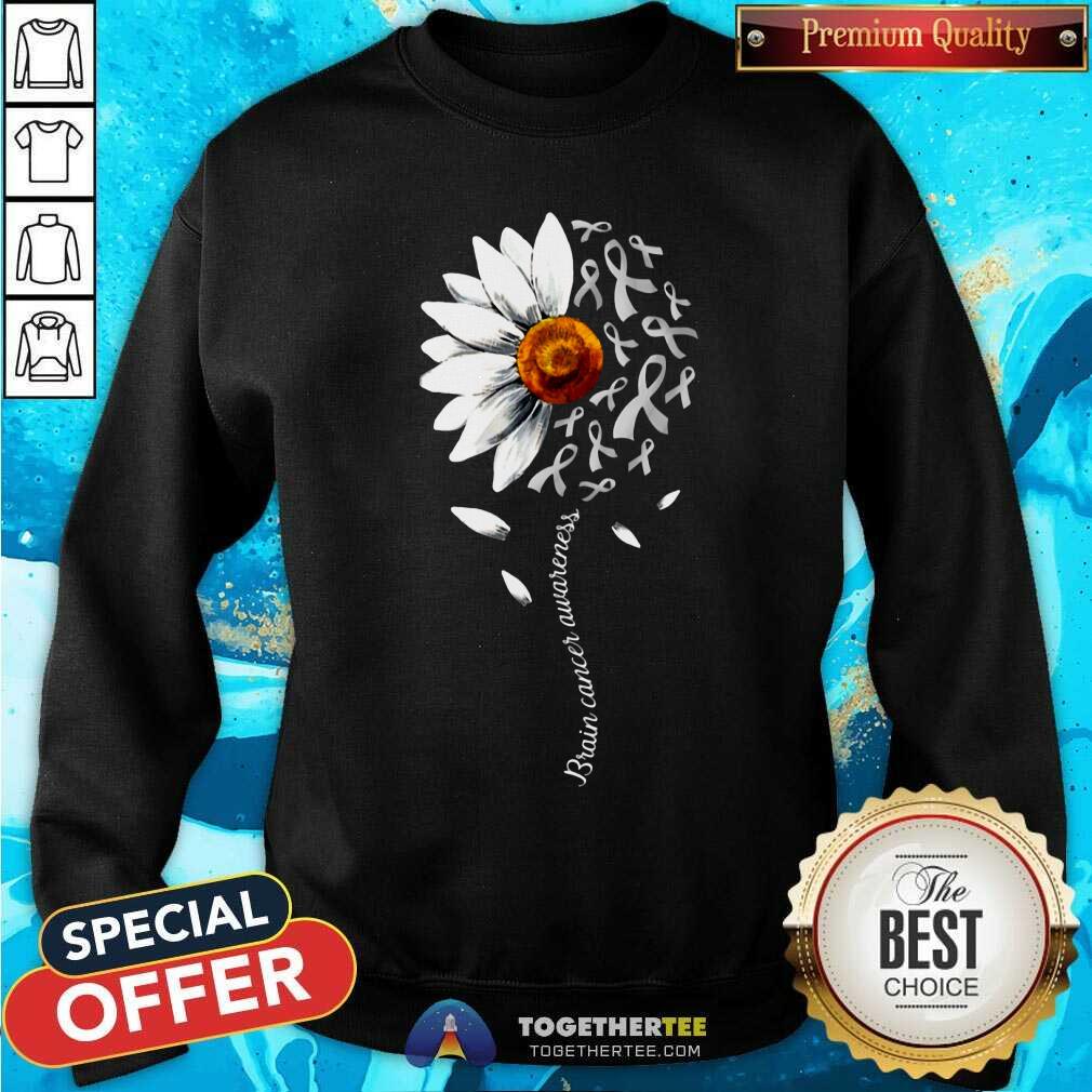 Brain Cancer Awareness Flower Shirt - Image 5
