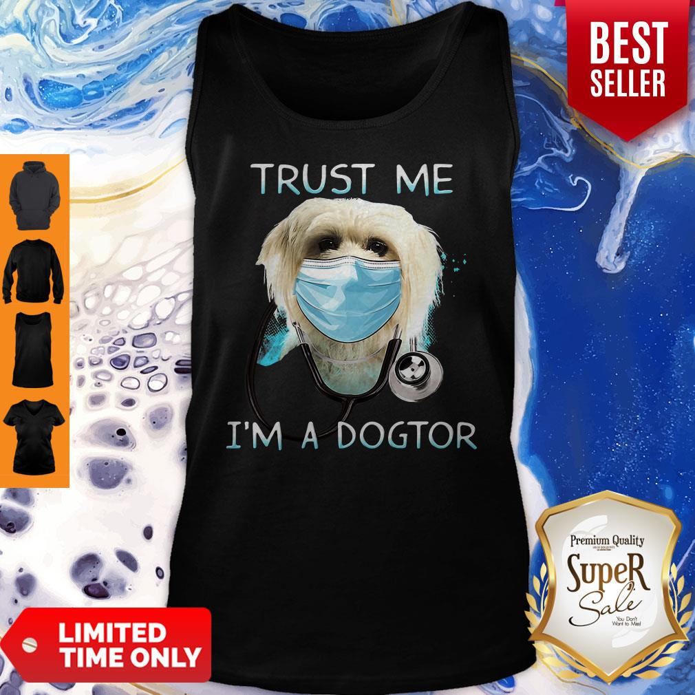 Chinese Crested Dog Face Mask Trust Me I'm A Doctor Shirt - Image 4