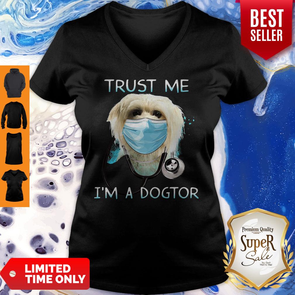 Chinese Crested Dog Face Mask Trust Me I'm A Doctor Shirt - Image 3