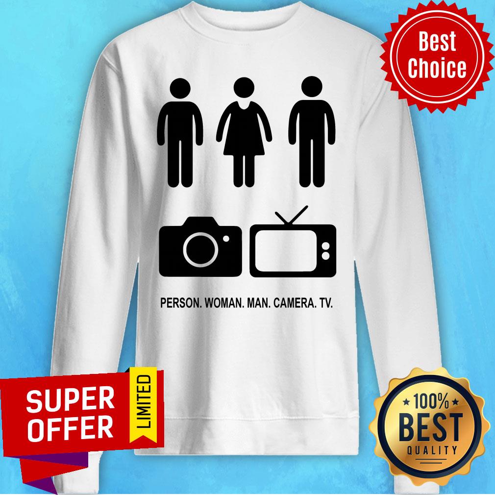 Person Woman Man Camera TV Trump Unisex Grey Cotton Tee Shirt - Image 2