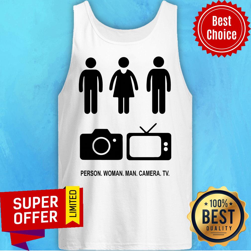 Person Woman Man Camera TV Trump Unisex Grey Cotton Tee Shirt - Image 5