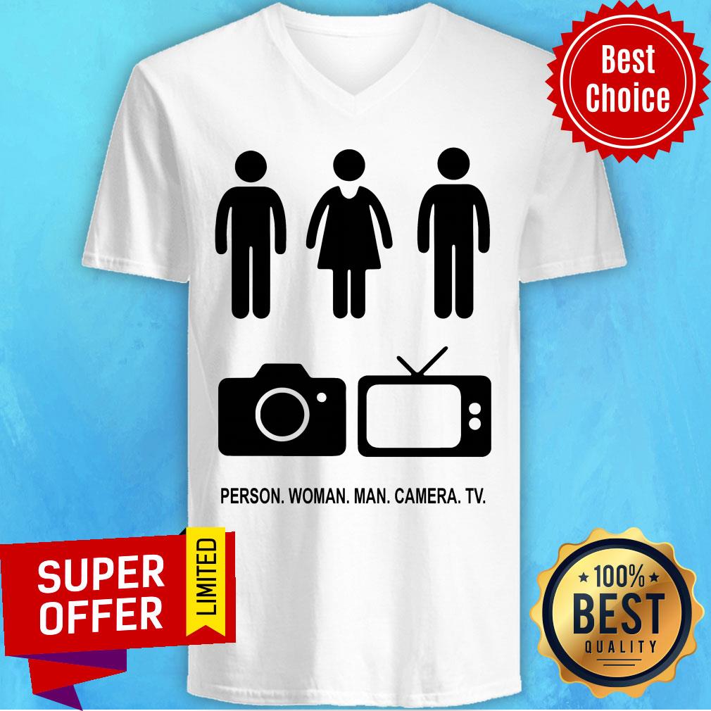 Person Woman Man Camera TV Trump Unisex Grey Cotton Tee Shirt - Image 4