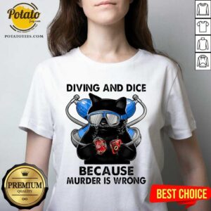Alternative view of Black Cat Diving And Dice Because Murder Is Wrong Shirt