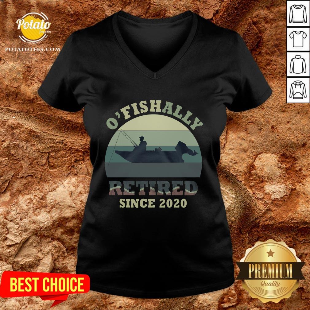 Funny O’ Fishally Retired Since 2020 Vintage Shirt - Image 2