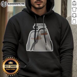 Alternative view of Funny Brain Buffering Slow Loading Penguin Shirt