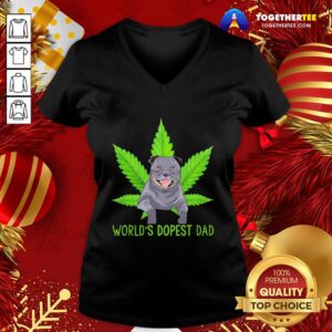 Alternative view of Great Weed Pitbull World’s Dopest Dad Shirt