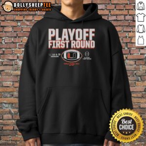 Alternative view of Good Miami Hurricanes CFP Playoff First Round 2025 T-Shirt