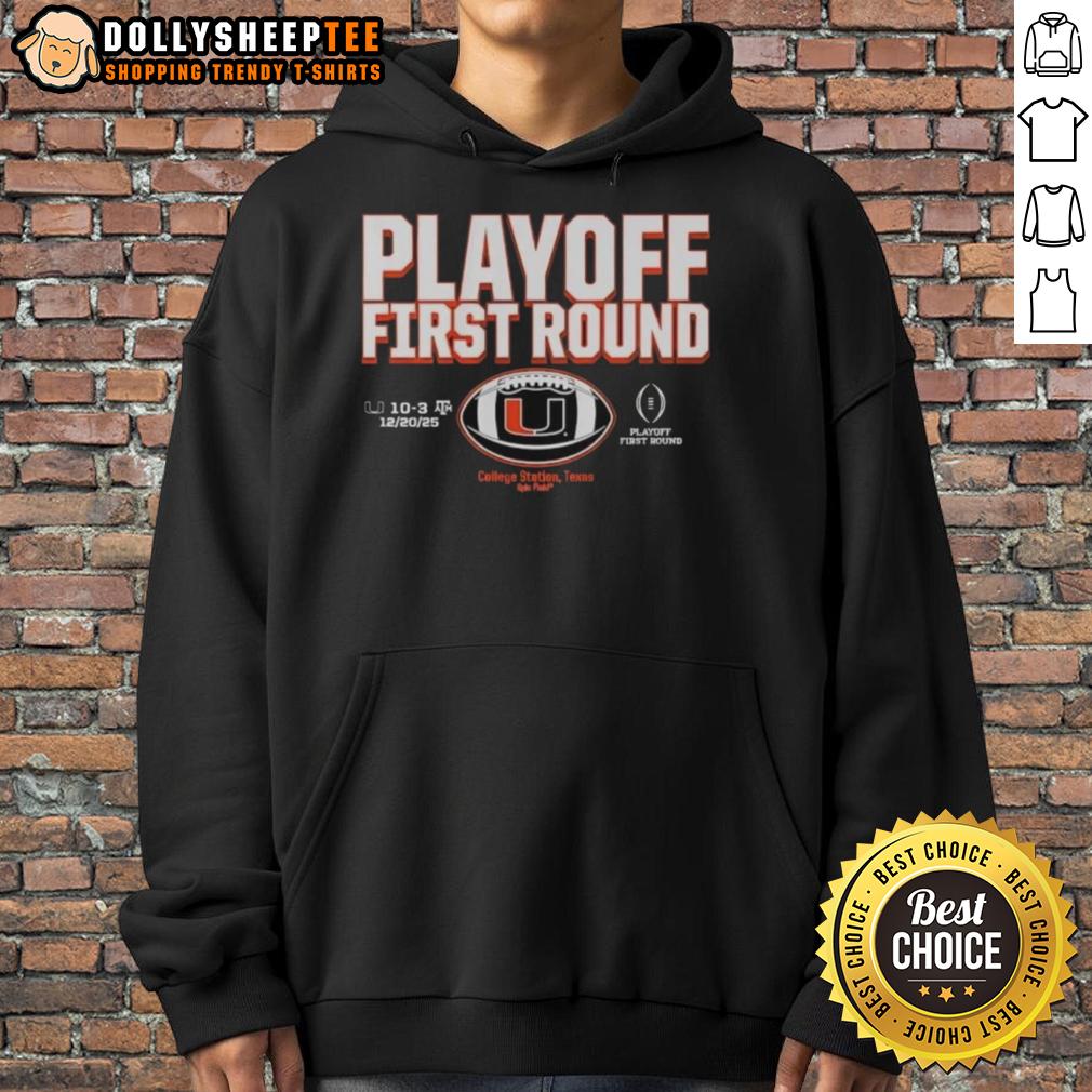 Good Miami Hurricanes CFP Playoff First Round 2025 T-Shirt - Image 2