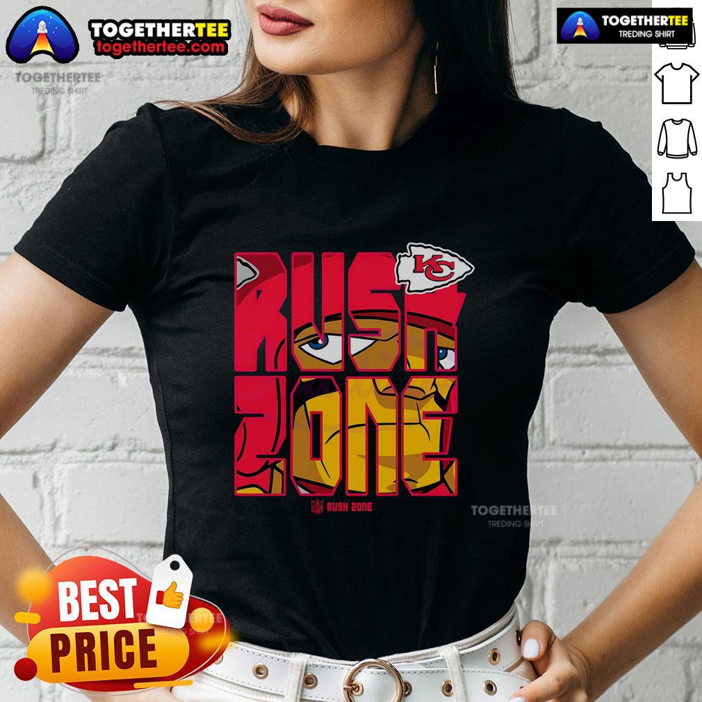 Pretty NFL Rush Zone Cartoon Kansas City Chiefs Football Logo T-Shirt - Image 3