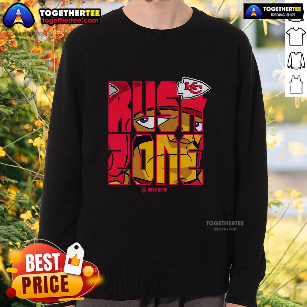 Pretty NFL Rush Zone Cartoon Kansas City Chiefs Football Logo T-Shirt - Image 5