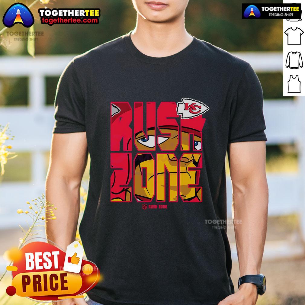 Pretty NFL Rush Zone Cartoon Kansas City Chiefs Football Logo T-Shirt