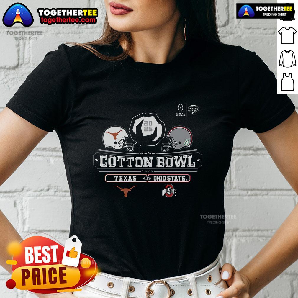 Top 2025 Cotton Bowl Texas Longhorns Vs Ohio State Buckeyes Matchup Football NCAA Division T-Shirt - Image 3