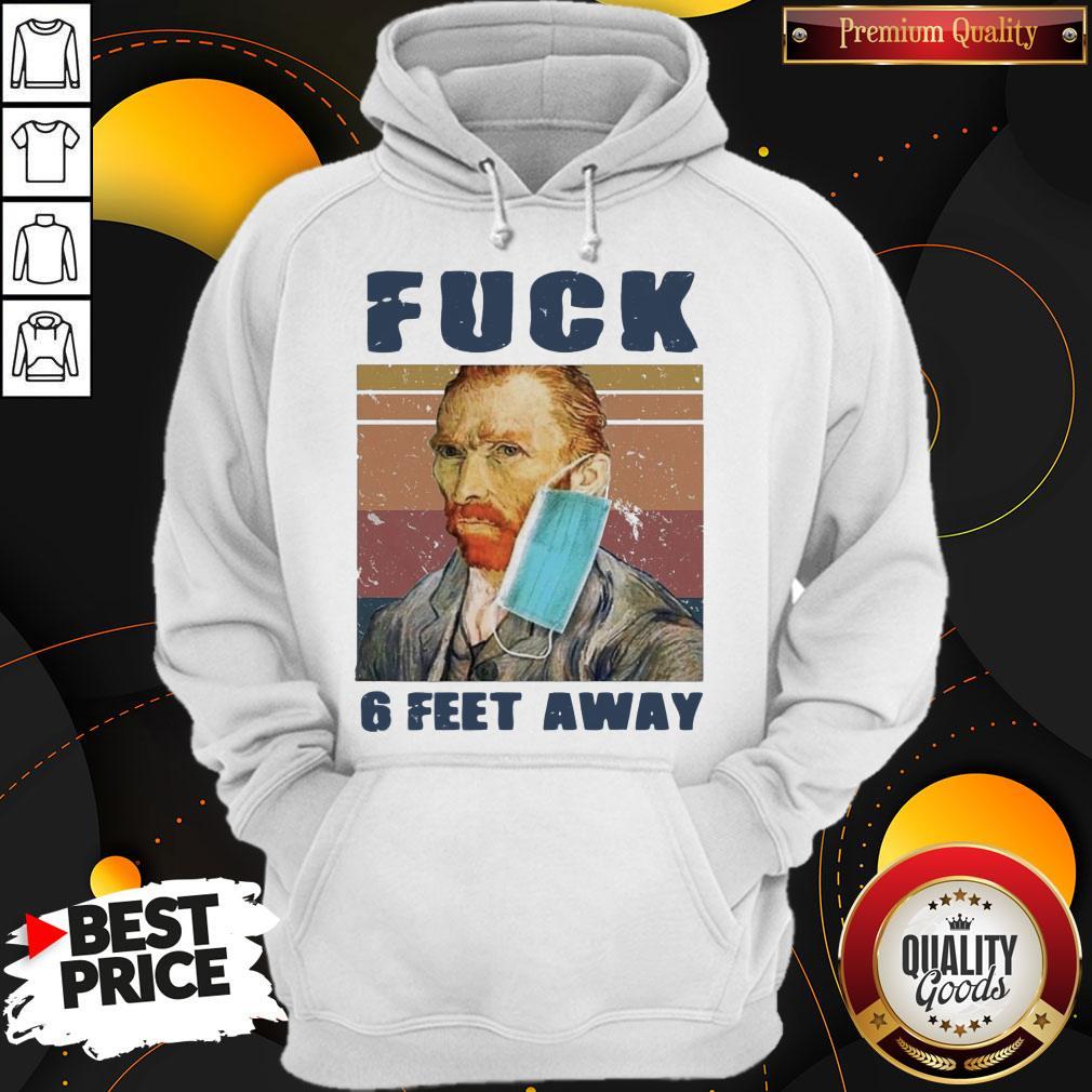 Van Gogh Face Mask Fuck 6 Feet Away Vintage Shirt - Image 5