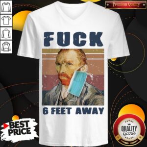 Alternative view of Van Gogh Face Mask Fuck 6 Feet Away Vintage Shirt