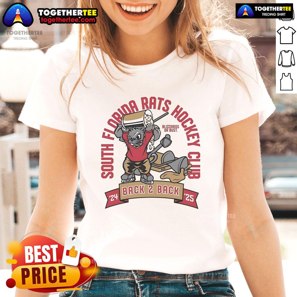Official South Florida Rats Hockey Club Blizzards Or Buts 2024-2025 Back 2 Back T-Shirt - Image 3