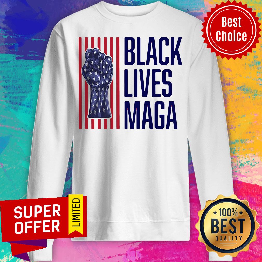 Nice Trump 2020 Black Lives MAGA American Flag Shirt - Image 5