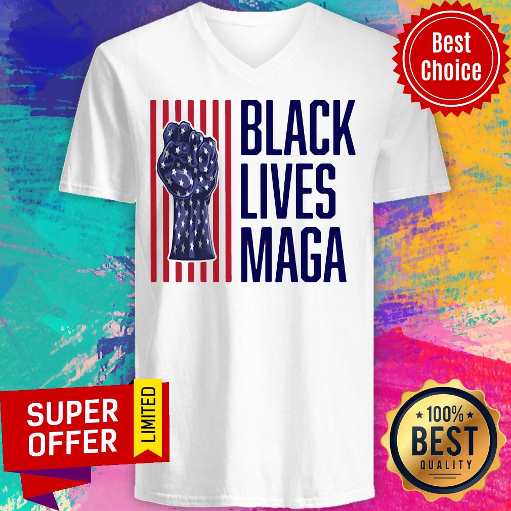 Nice Trump 2020 Black Lives MAGA American Flag Shirt - Image 3