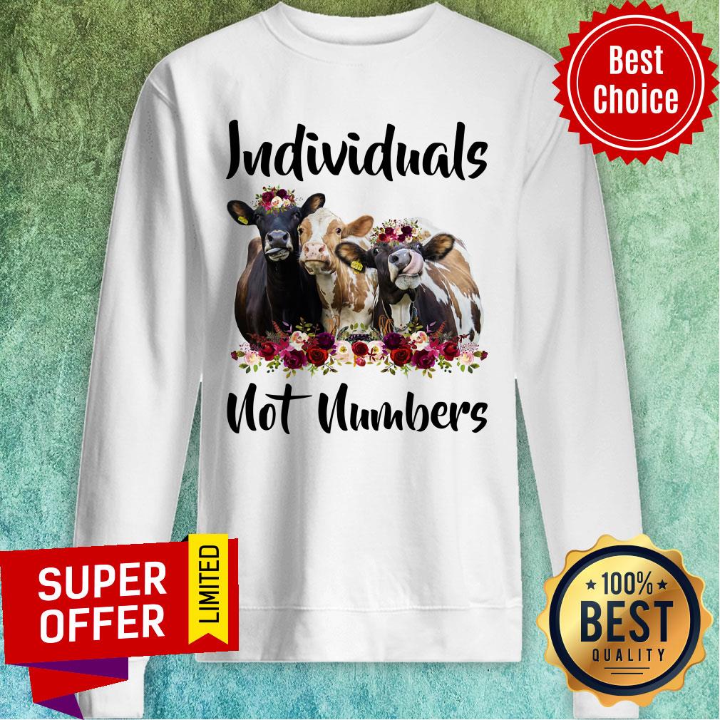 Cow Individuals Not Numbers Flower Shirt - Image 4