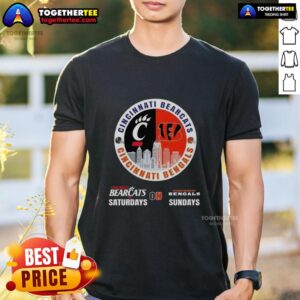 Awesome Cincinnati Sports Bearcats Saturdays On Bengals Sundays Skyline T-Shirt