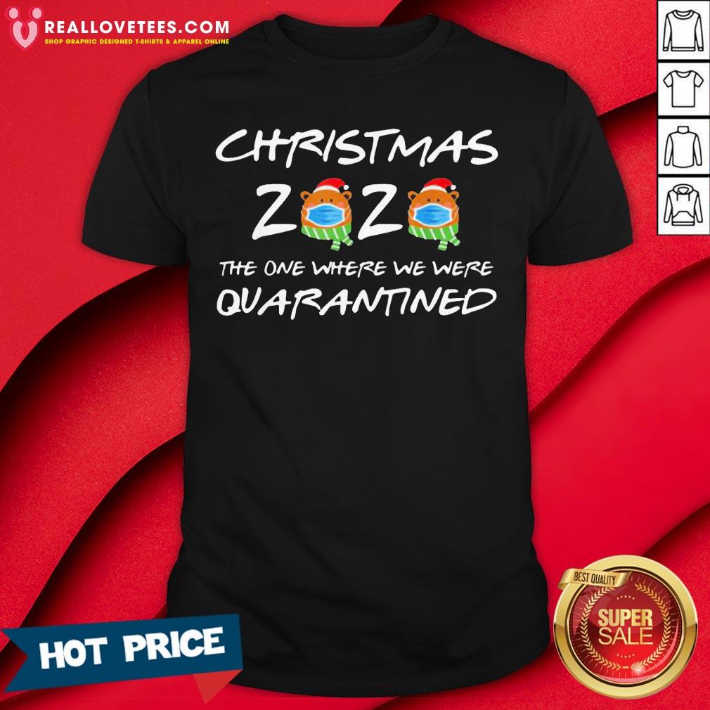 Cute 2020 Christmas Bear Wearing Face Mask Quarantined Xmas Shirt