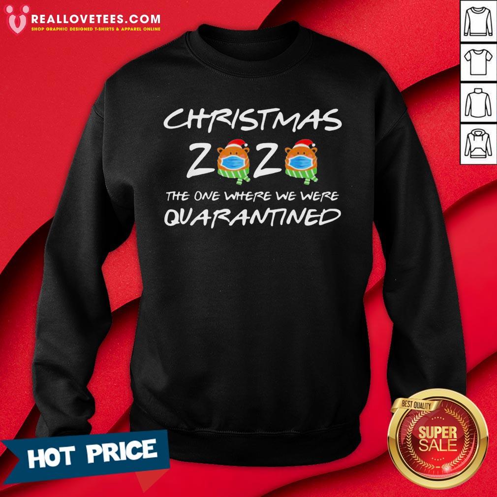 Cute 2020 Christmas Bear Wearing Face Mask Quarantined Xmas Shirt - Image 3