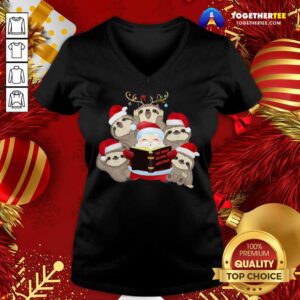 Alternative view of Pretty Santa And Sloth Reindeer The Night Before Christmas Shirt
