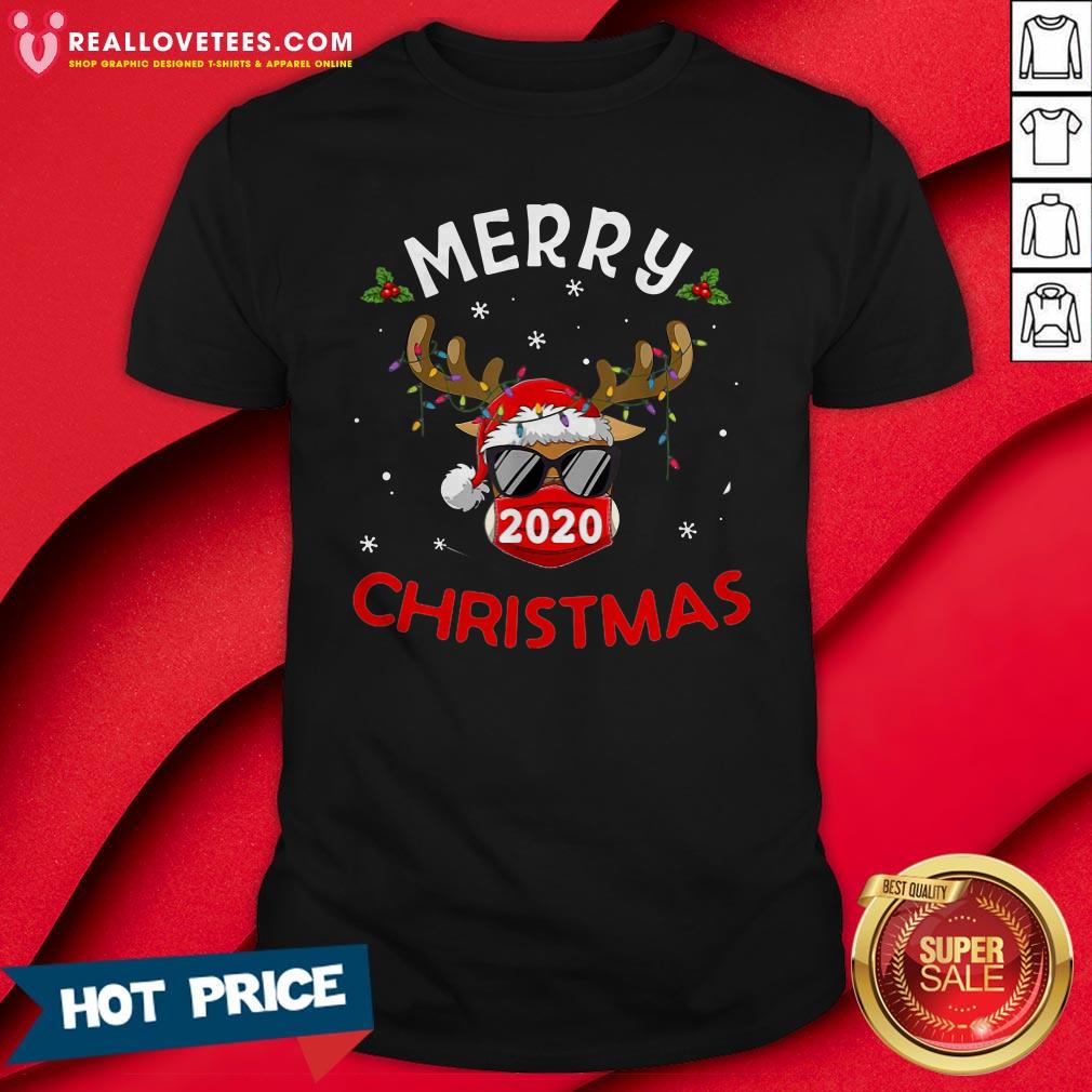 Pro Reindeer In Mask Shirt Funny Merry Christmas 2020 Shirt