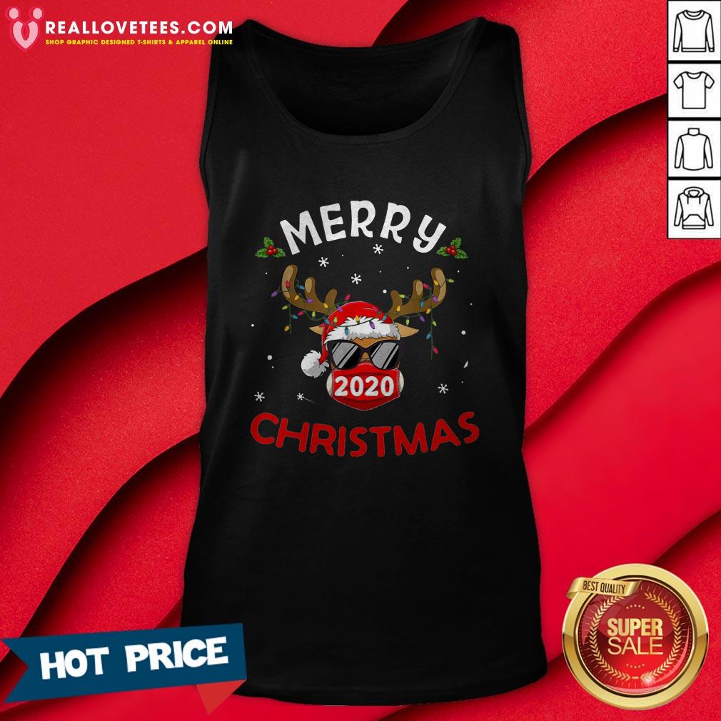 Pro Reindeer In Mask Shirt Funny Merry Christmas 2020 Shirt - Image 2