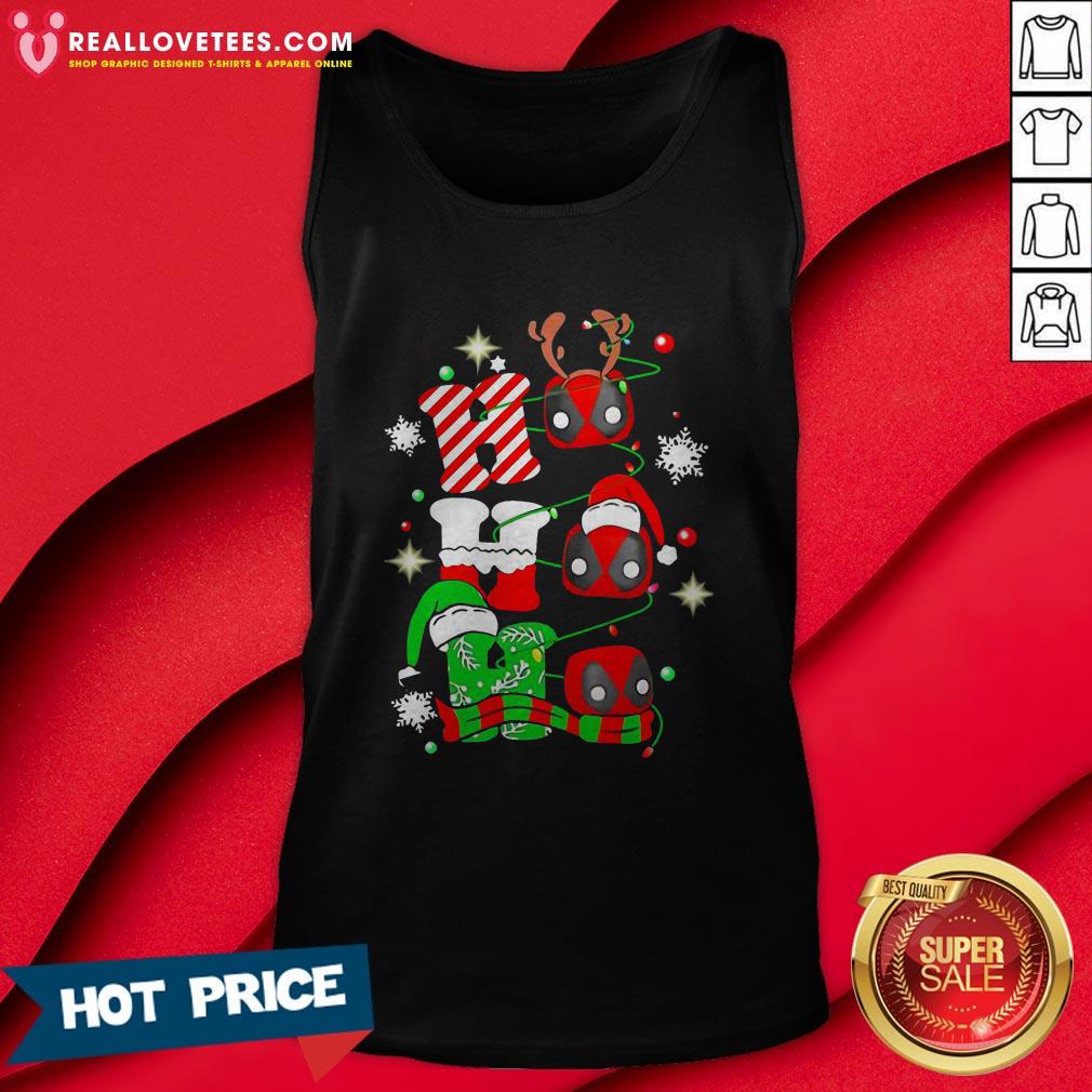 Sweet Deadpool Ho Ho Ho Merry Christmas Shirt - Image 3