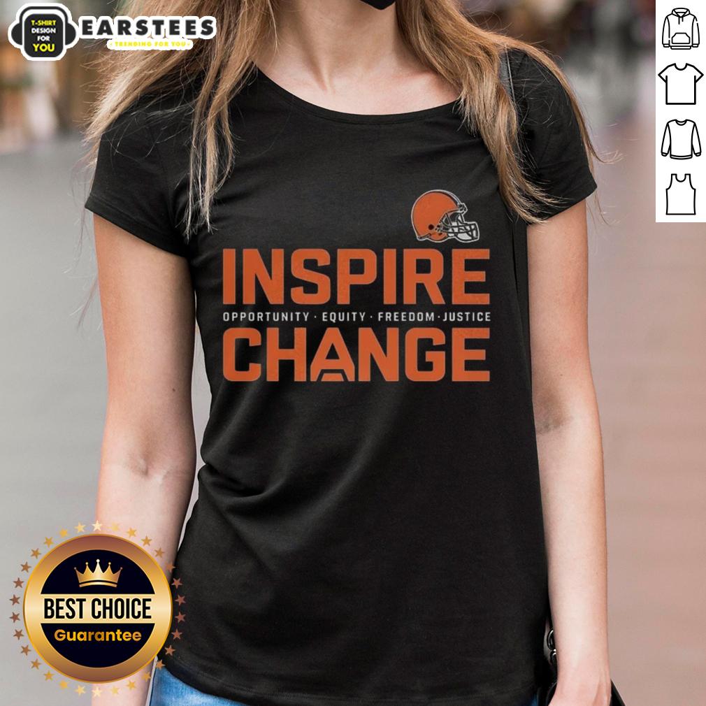 Awesome Cleveland Browns Inspire Change Inspire Opportunity Equity Freedom Justice Change Football T-Shirt - Image 3