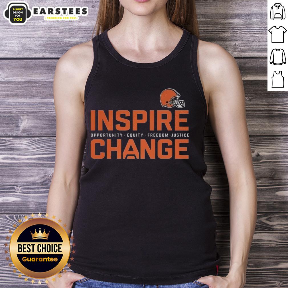 Awesome Cleveland Browns Inspire Change Inspire Opportunity Equity Freedom Justice Change Football T-Shirt - Image 4