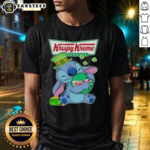 Cute Stitch Hug The Krispy Kreme Logo Happy Patrick's Day T-Shirt