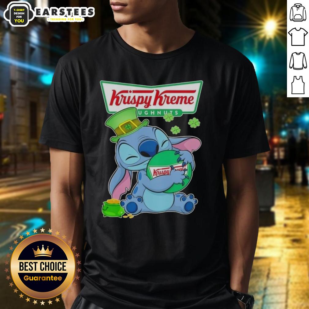 Cute Stitch Hug The Krispy Kreme Logo Happy Patrick's Day T-Shirt