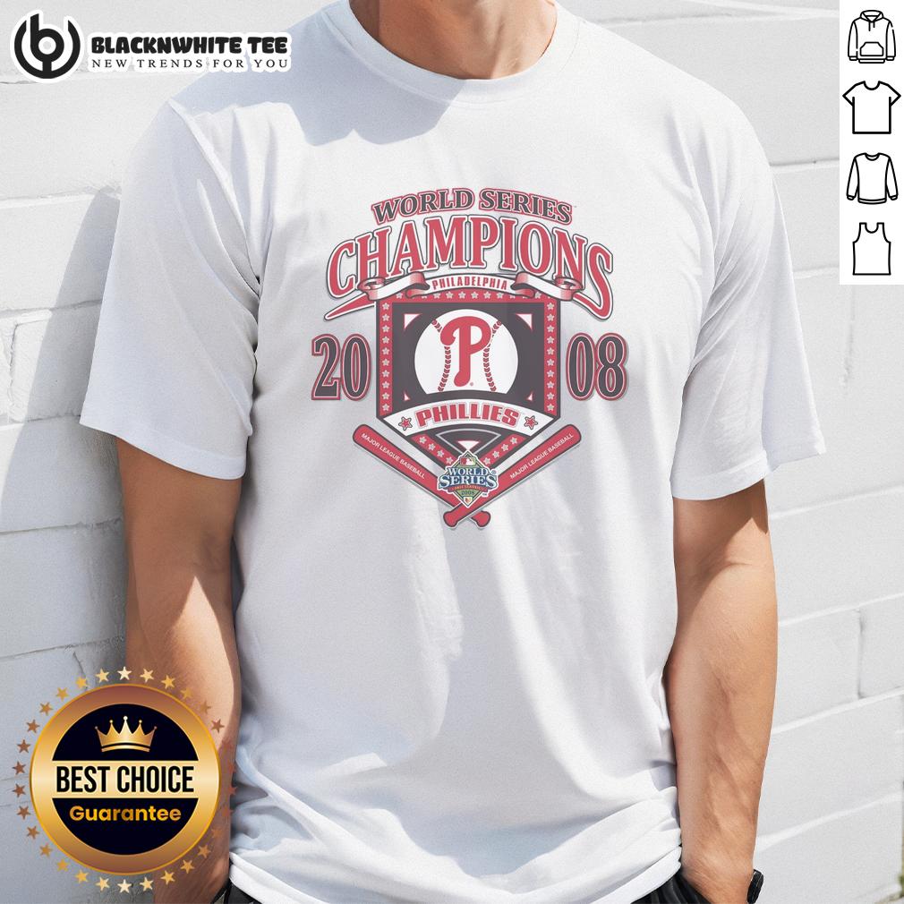 Nice Philadelphia Phillies White Cooperstown World Series Champions Arch T-Shirt