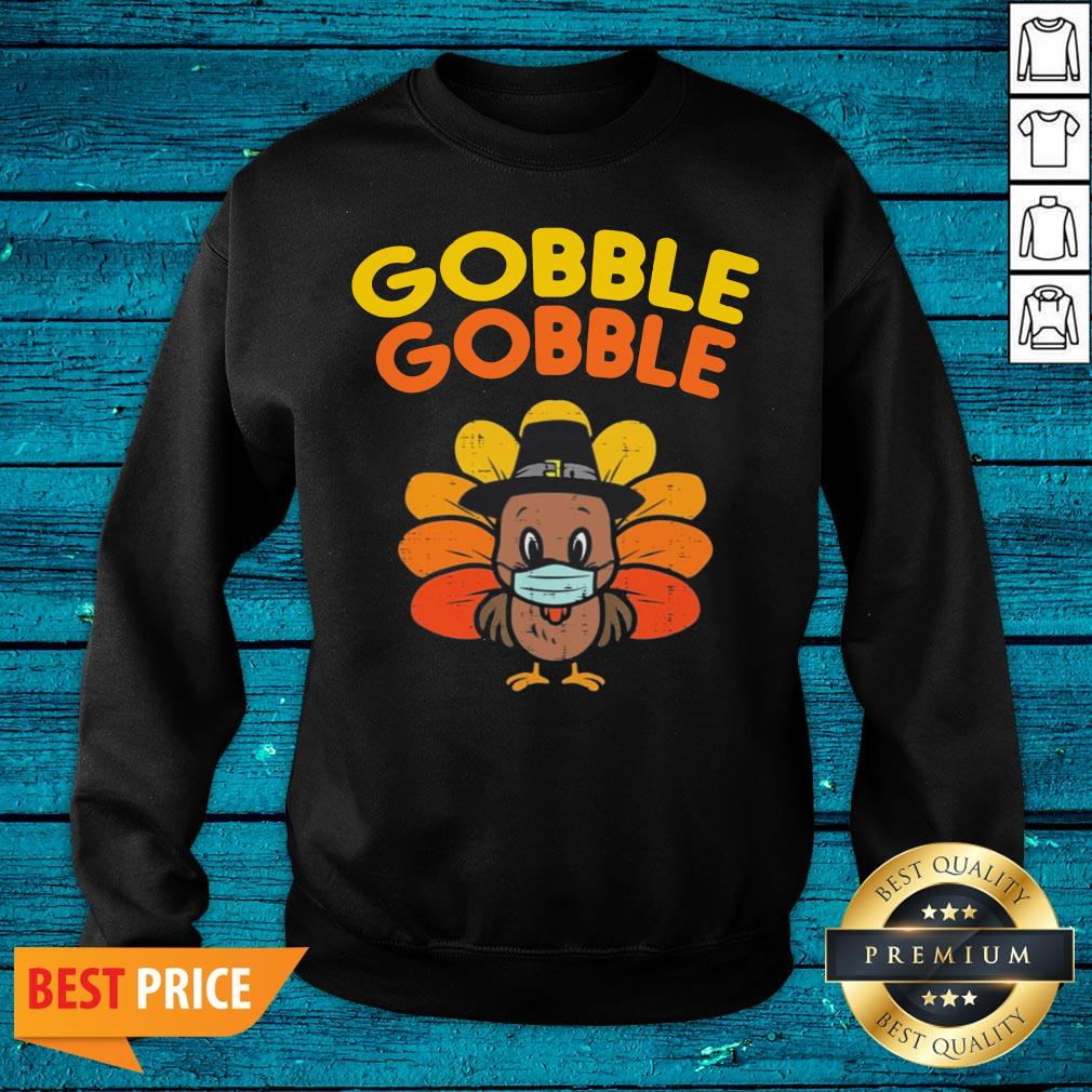 Hot Turkey Face Mask Gobble Gobble Thanksgiving Shirt - Image 3