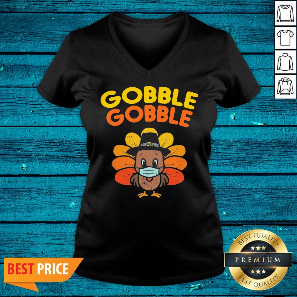 Hot Turkey Face Mask Gobble Gobble Thanksgiving Shirt - Image 5