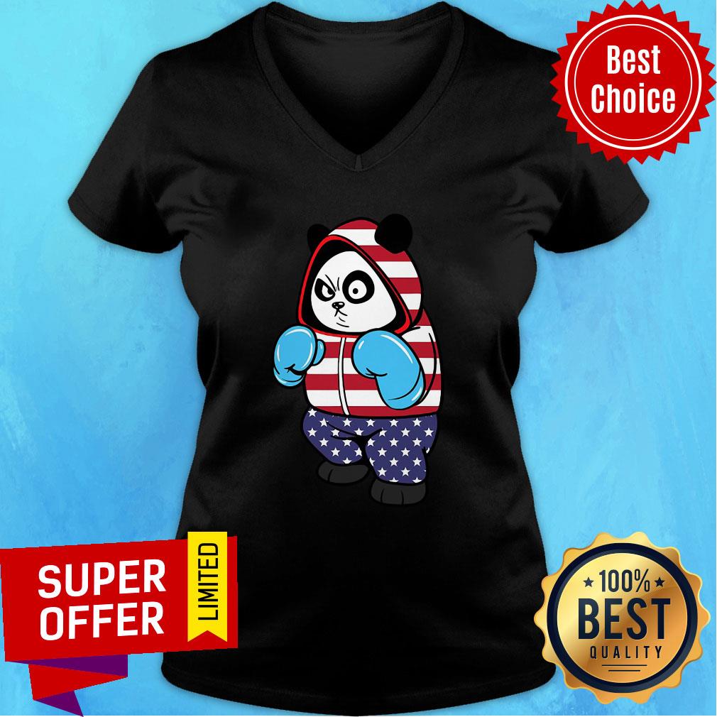 Official Usa United States Boxing Panda Bear Shirt - Image 3