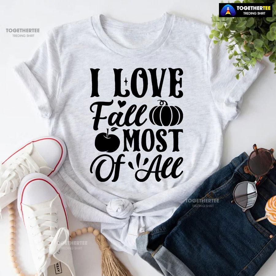 I Love Fall Most Of All T-Shirt - Image 5