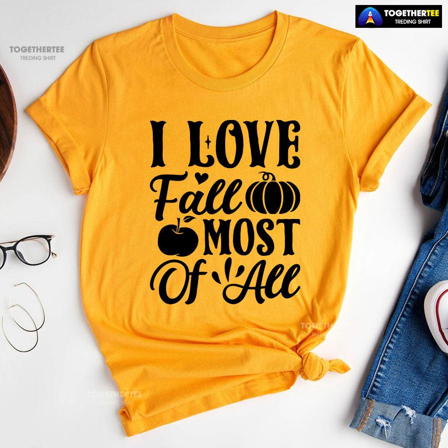 I Love Fall Most Of All T-Shirt - Image 10