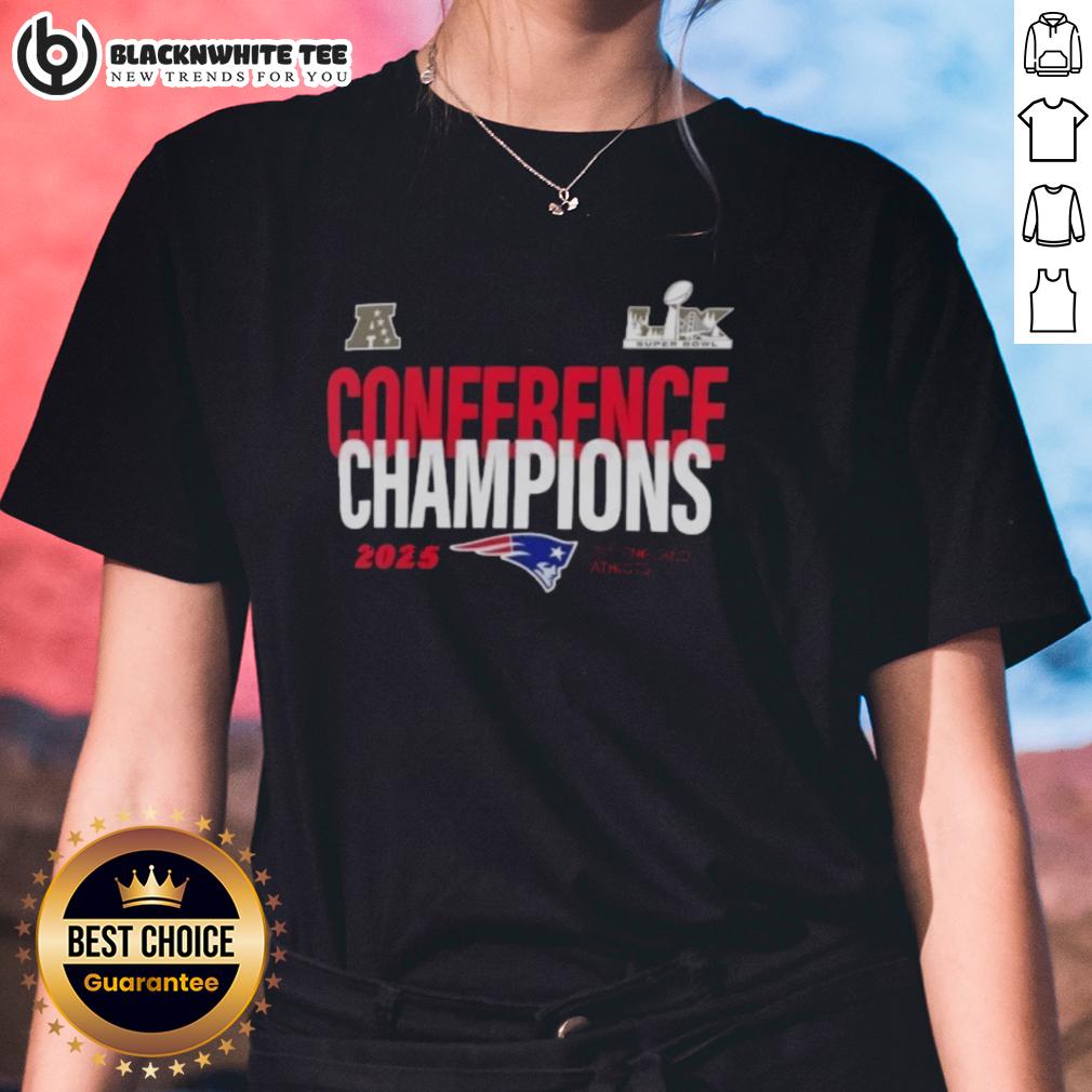 Nice Super Bowl LX New England Patriots 2025 AFC Conference Champions T-Shirt - Image 3