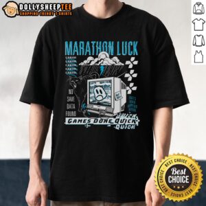Top GDQ Marathon Luck Game Done Quick No Save Data Found T-Shirt